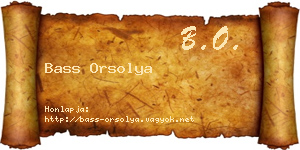 Bass Orsolya névjegykártya